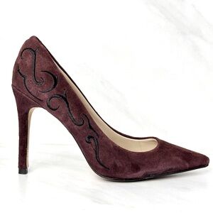Charles David Suede Pumps 6.5 Burgundy stilettos